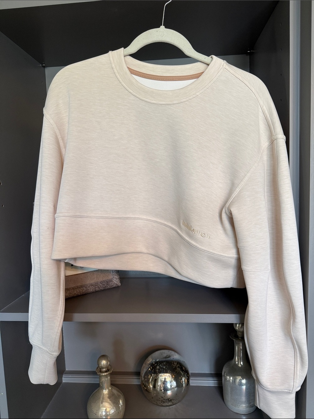 lululemon athletica Cropped Crewneck Sweatshirt in Light Beige